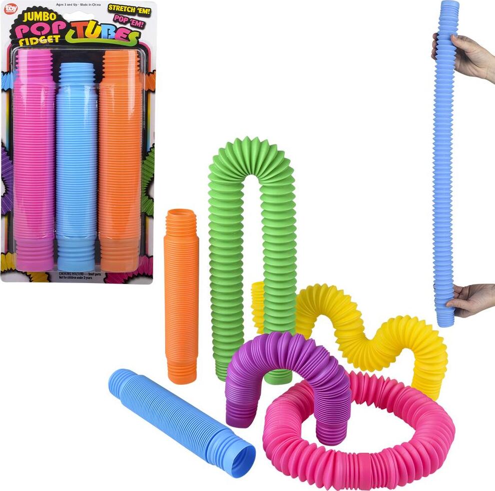 Jumbo Fidget Pop Tube 9" - Carded