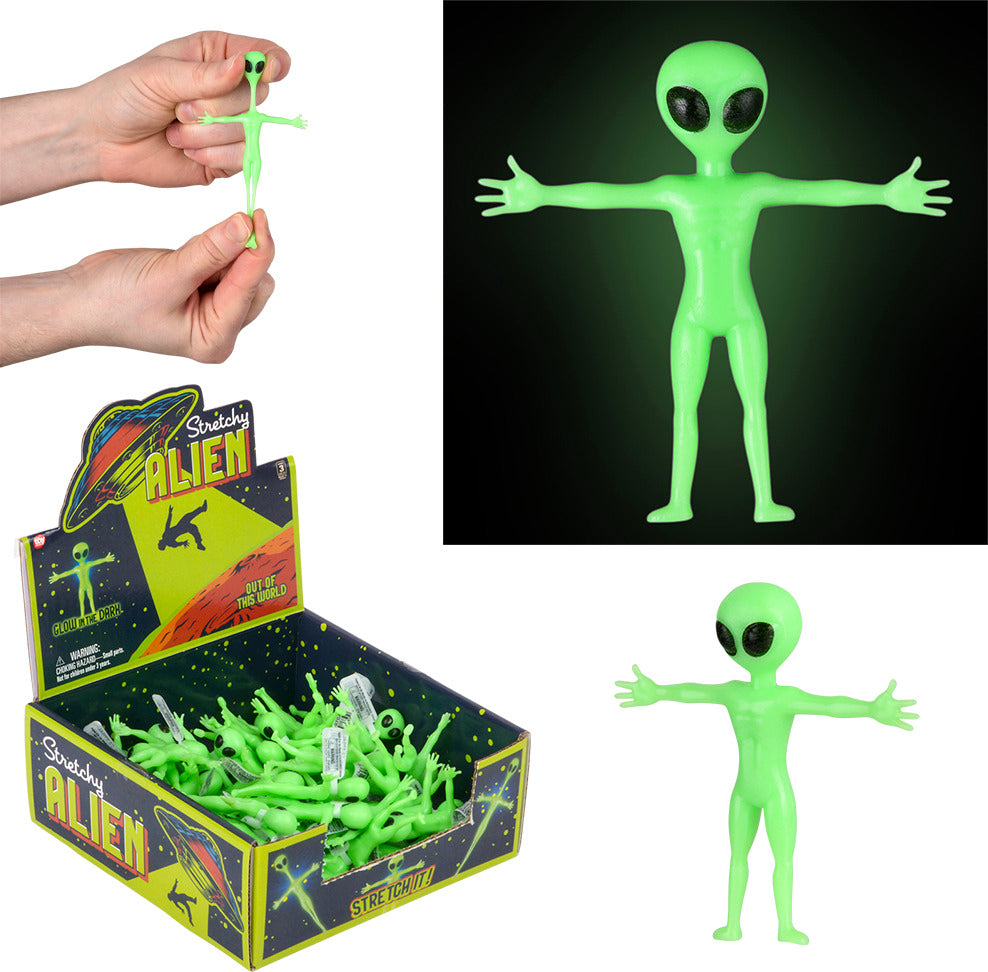2.25" Glow in Dark Stretchy Alien (sold individually)