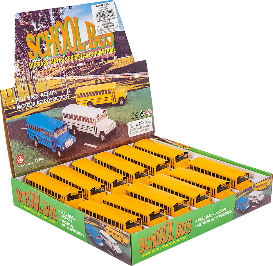 5" Die-cast Pull Back School Bus