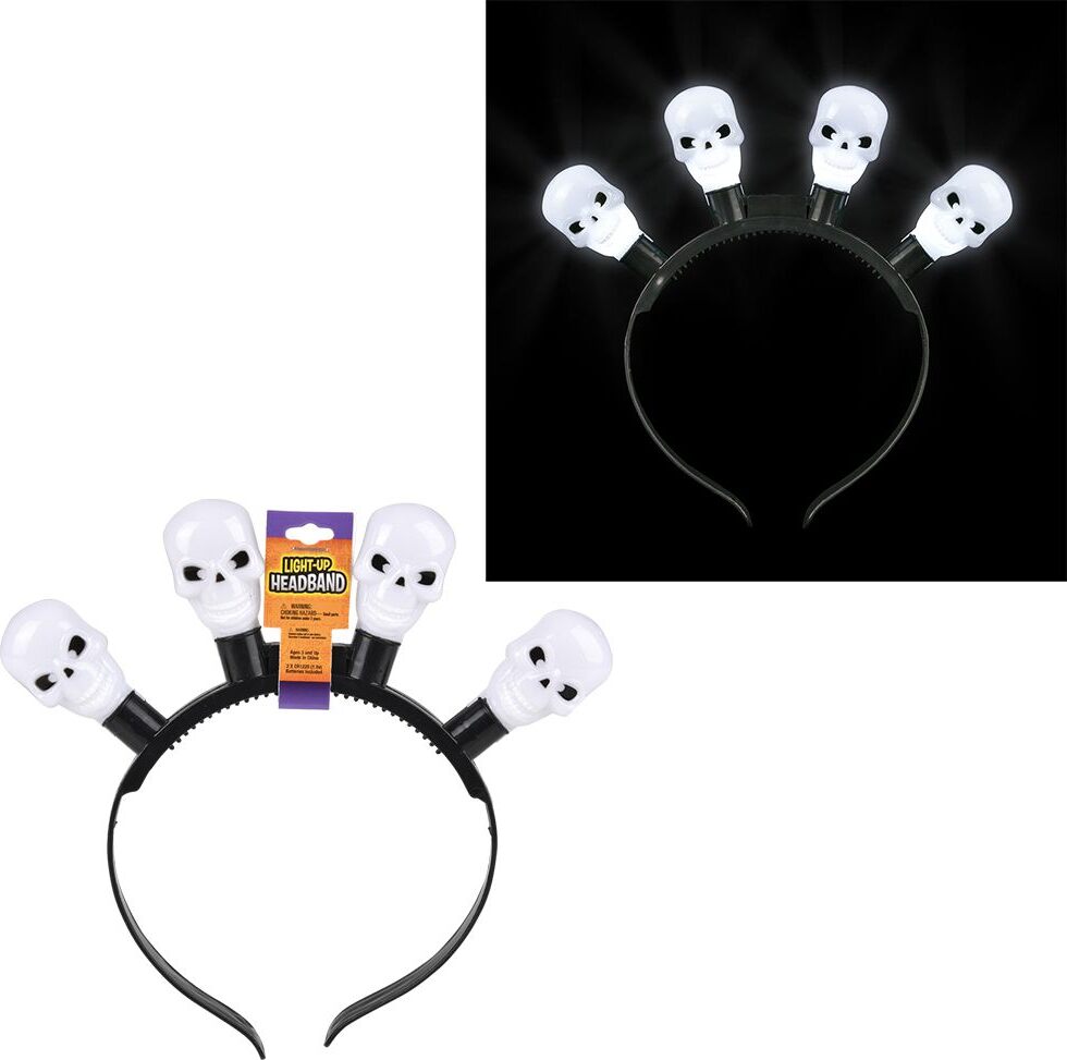 8" Light-Up Skull Bulb Headband 