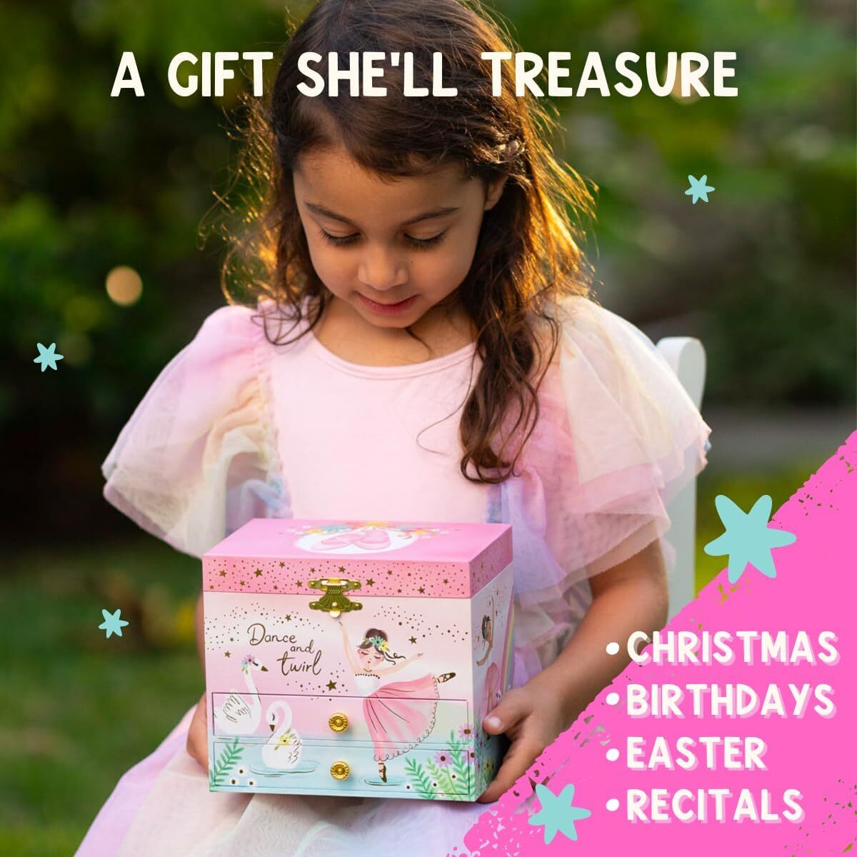 Ballerina Musical Jewelry Box Drawer