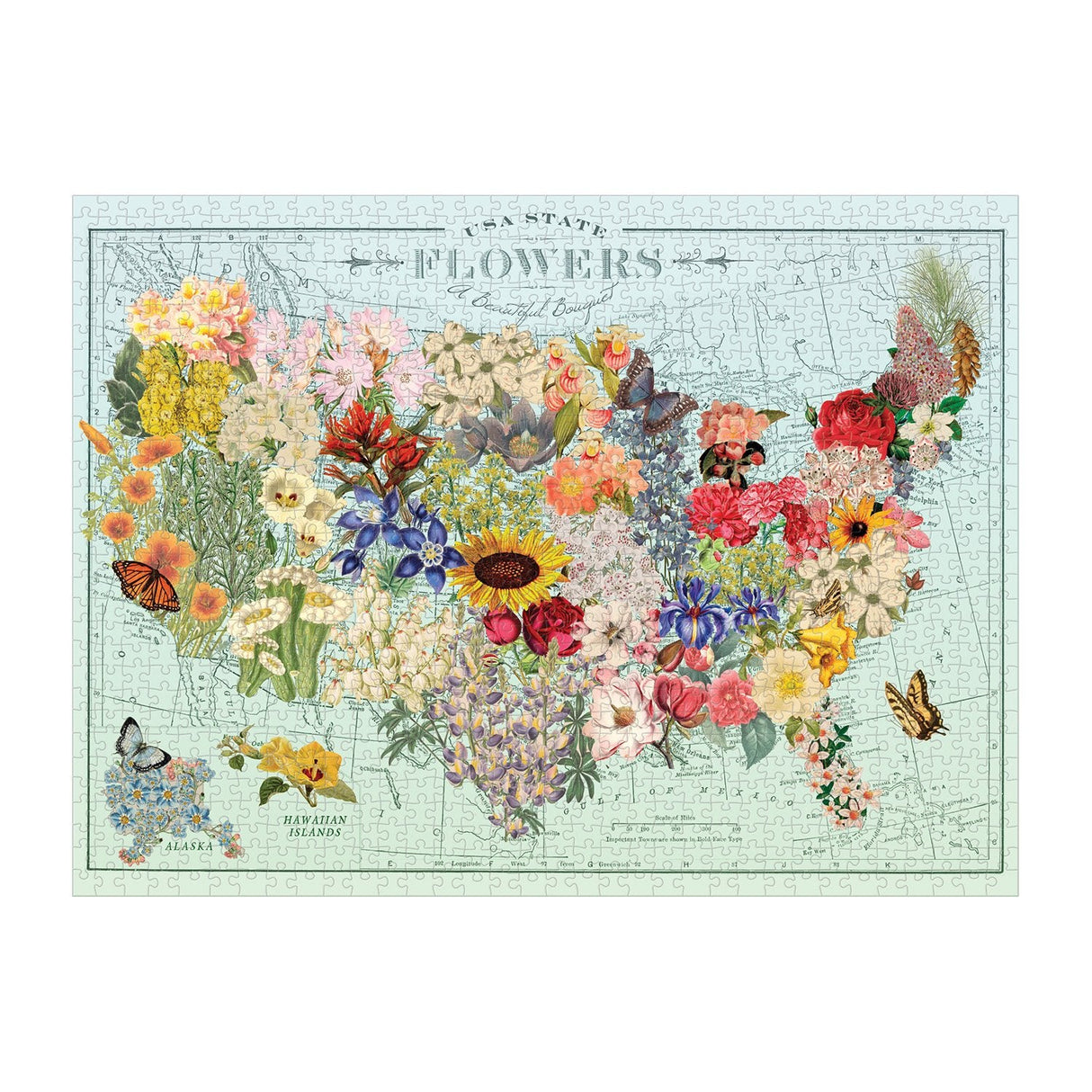 Wendy Gold USA State Flowers 1000 Piece Jigsaw Puzzle
