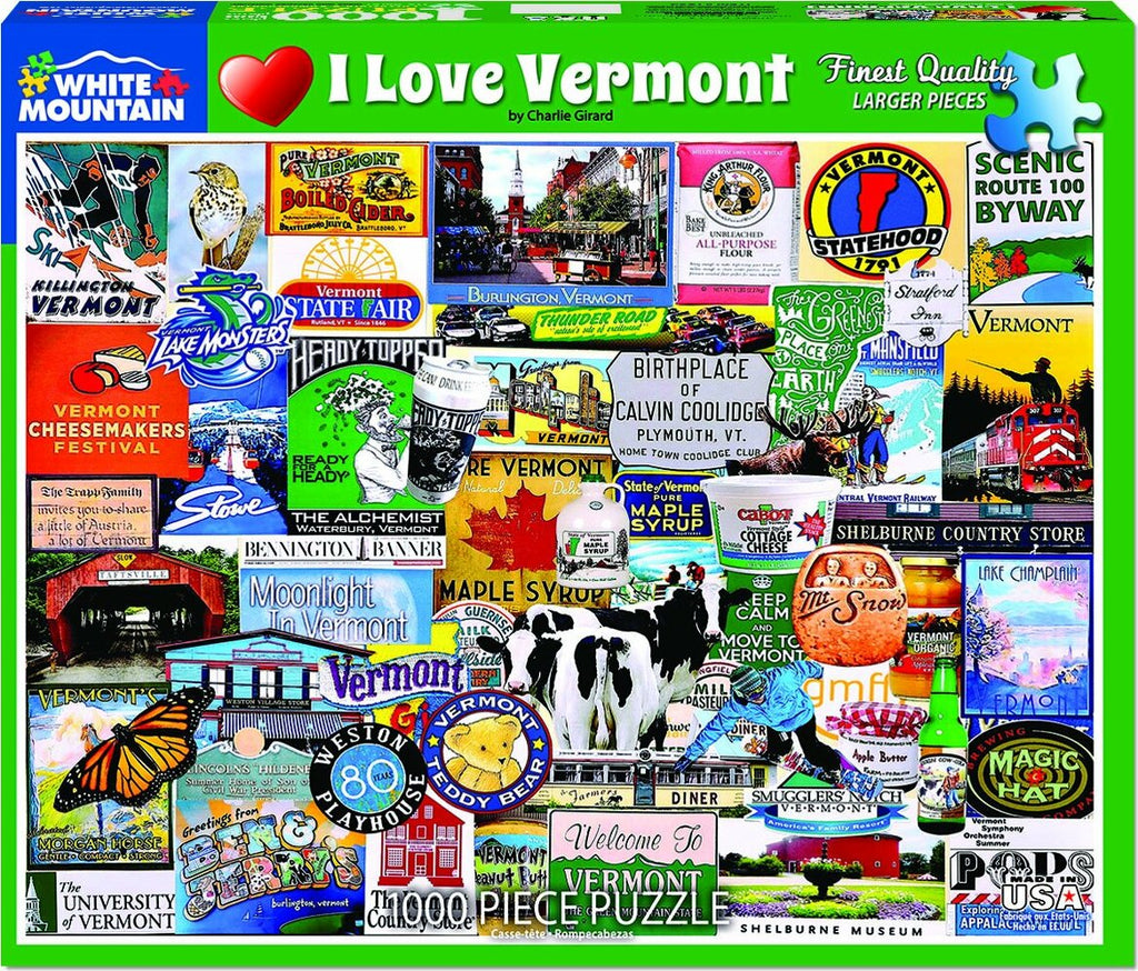 I Love Vermont - 1000 Piece - White Mountain Puzzles