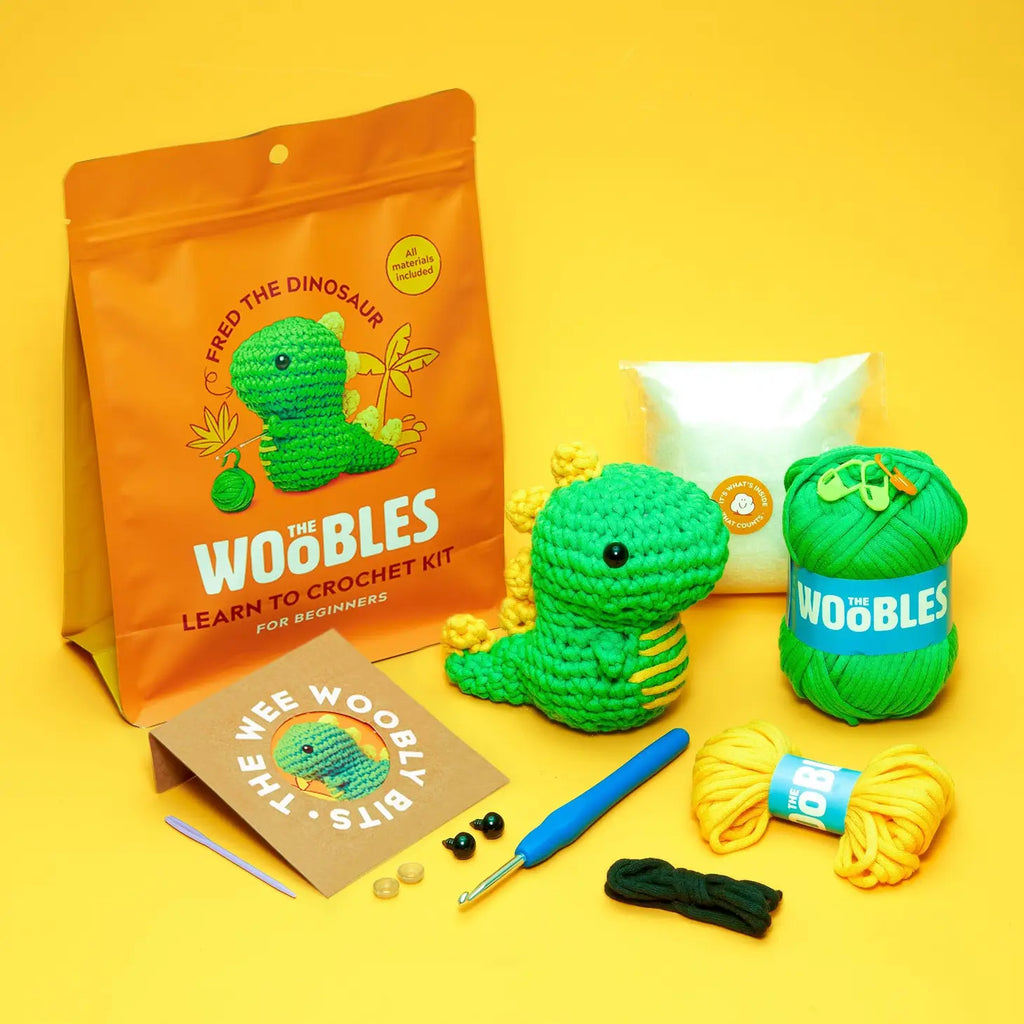 The Woobles crochet kit Fred the Dinosaur 1