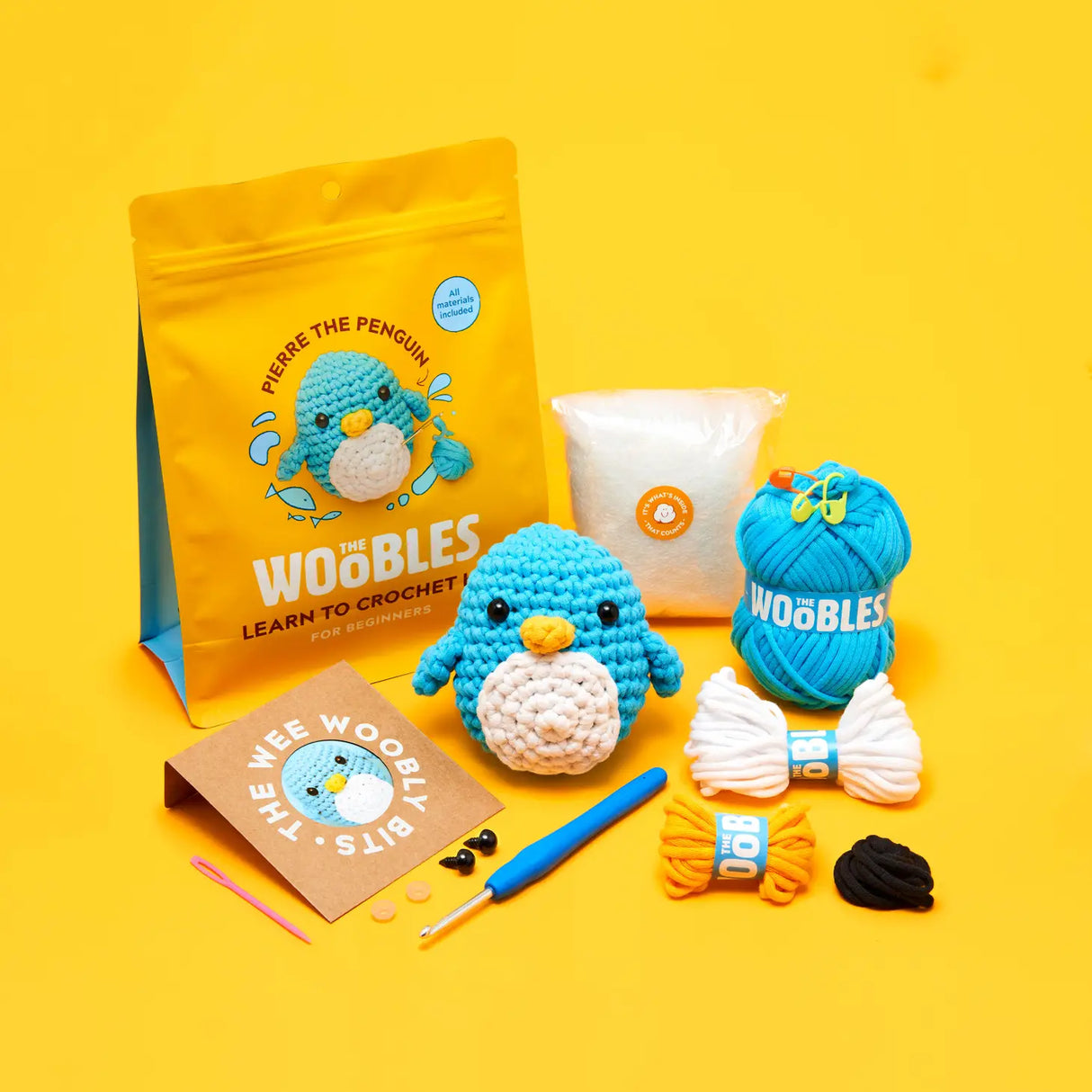 Wooble Crochet Kit Penguin everything included