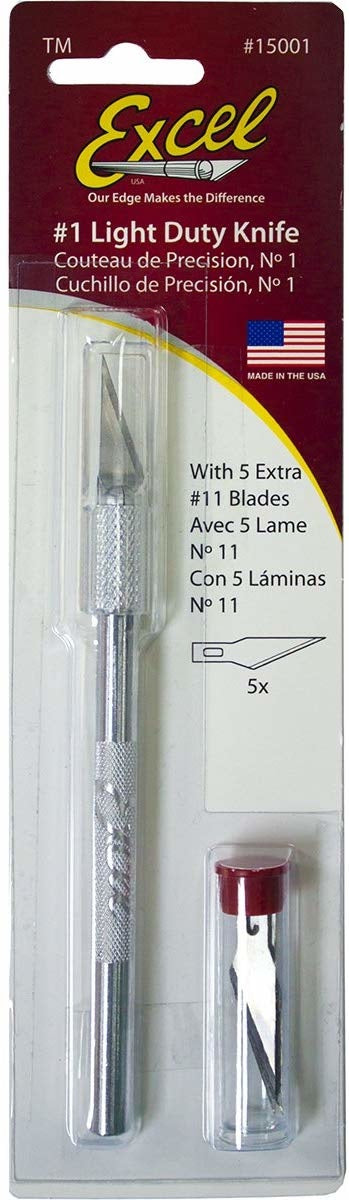 Excel 15001 1 Hobby Knife WSafety Cap 5 11 Blades