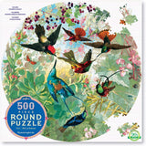 Hummingbirds 500 Piece Round Jigsaw Puzzle