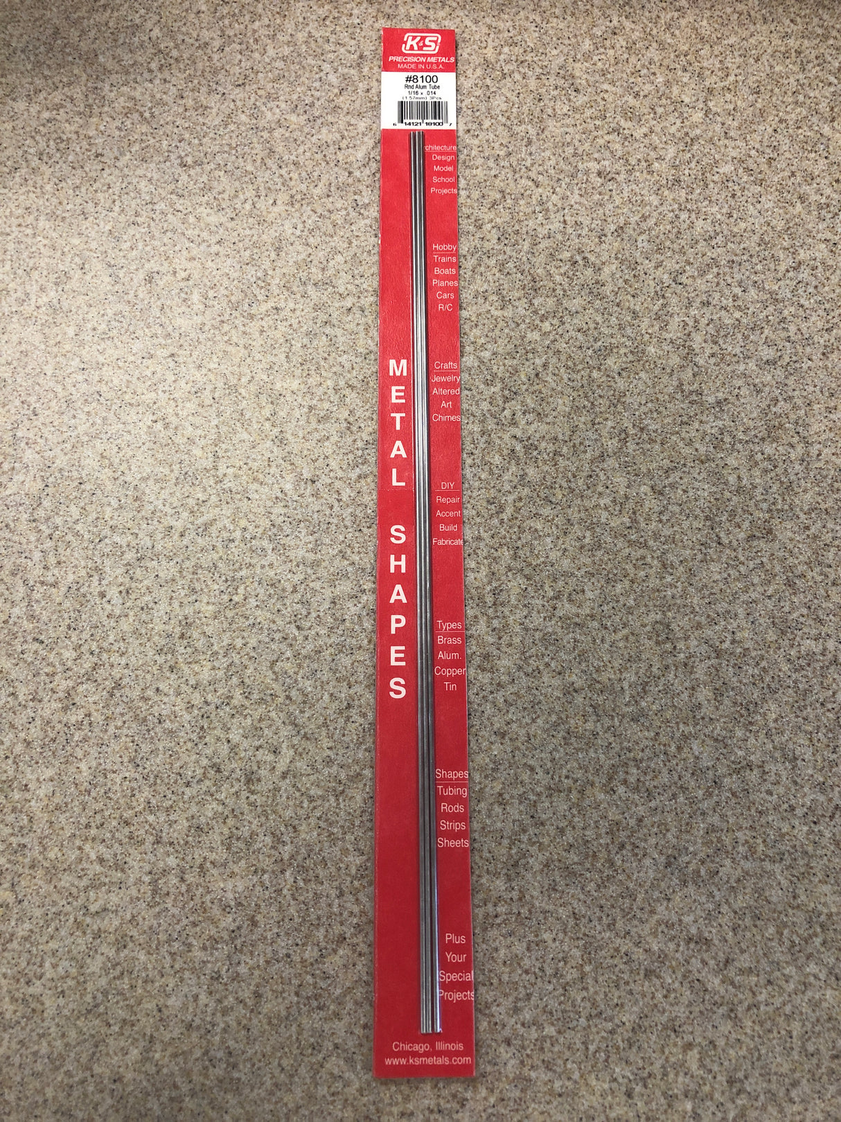 K&S 8100 Aluminum Tube 1/16 X 12" 3 Pack