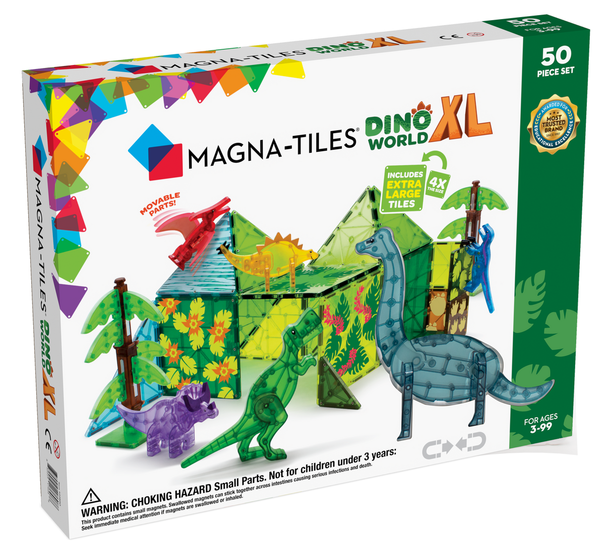 MagnaTiles Dino World XL 50 Piece Building Set