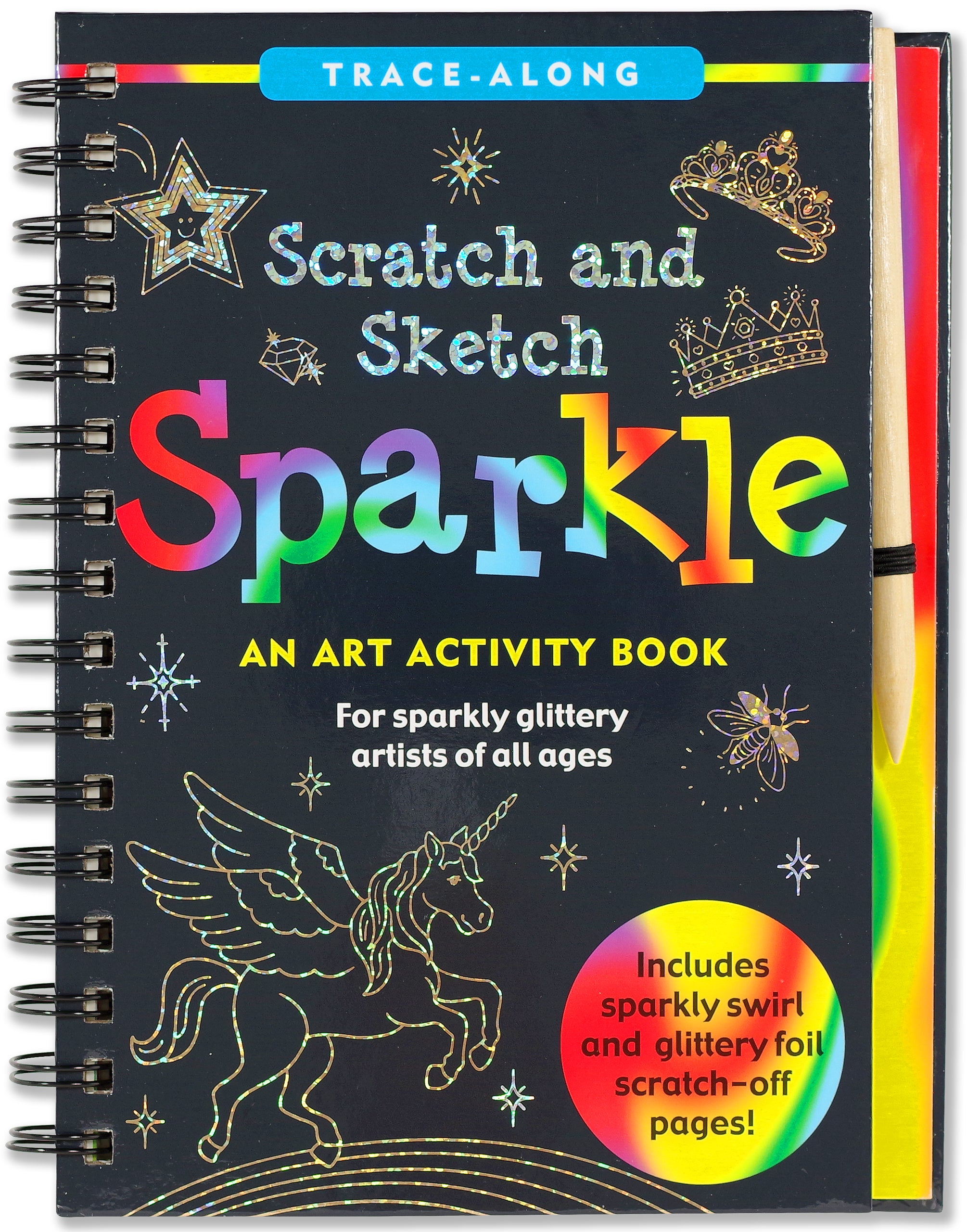 SpiderJuice 3Pc Rainbow Scratch Art Book Of 30 Pages