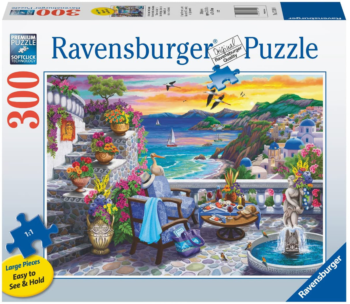Santorini Sunset 300 Piece Large Format Jigsaw Puzzle