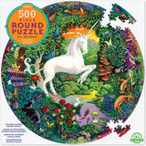 Unicorn Garden 500 Piece Round Jigsaw Puzzle