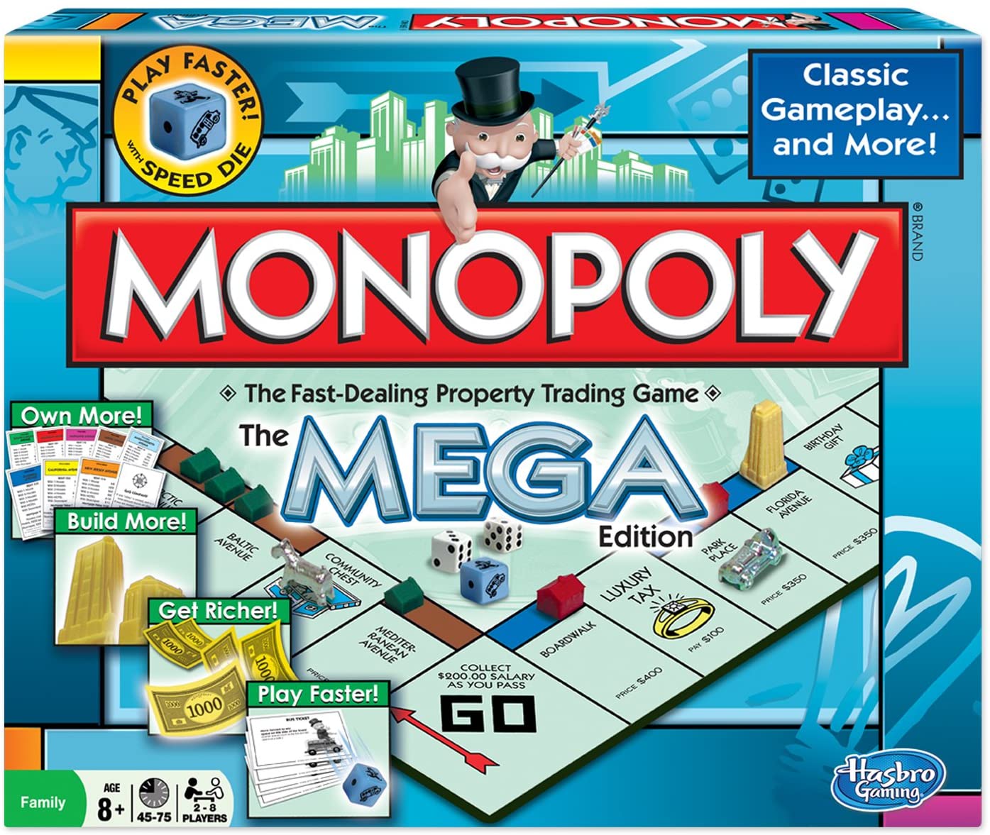 Monopoly The Mega Edition Board Game New & Factory Sealed 50% BIGGER  Gameboard