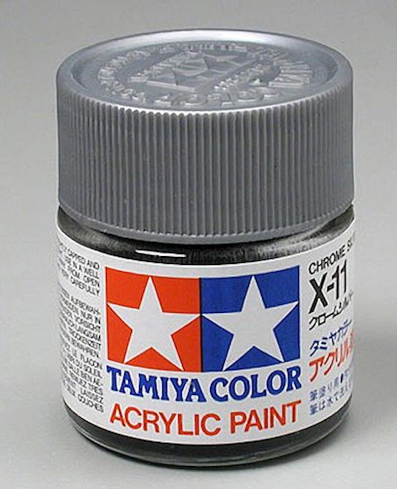 Tamiya X-11 Chrome Silver Gloss Finish Acrylic Paint (23ml)