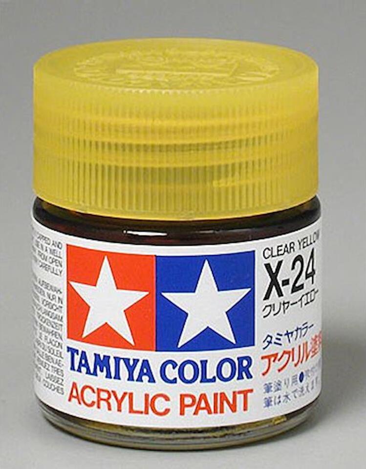 Tamiya X-24 Clear Yellow Gloss Finish Acrylic Paint (23ml)