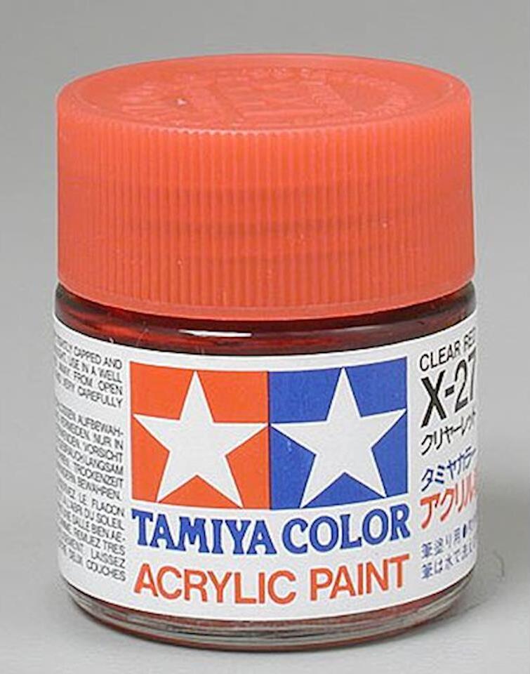 Tamiya X-27 Clear Red Gloss Finish Acrylic Paint (23ml)