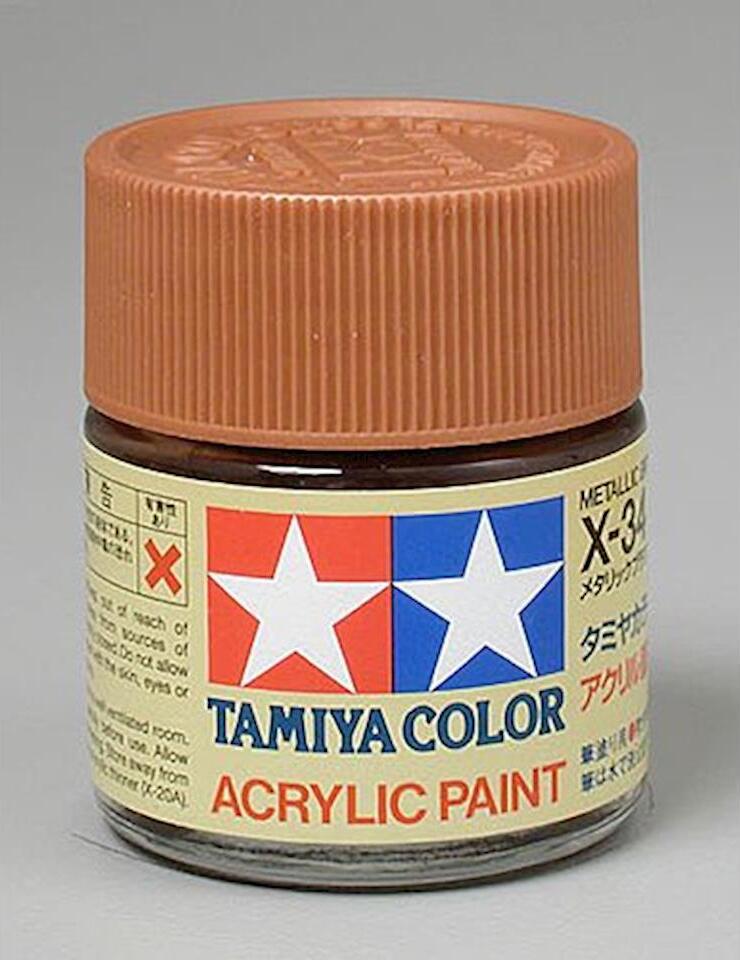Tamiya X-34 Metallic Brown Gloss Finish Acrylic Paint (23ml)