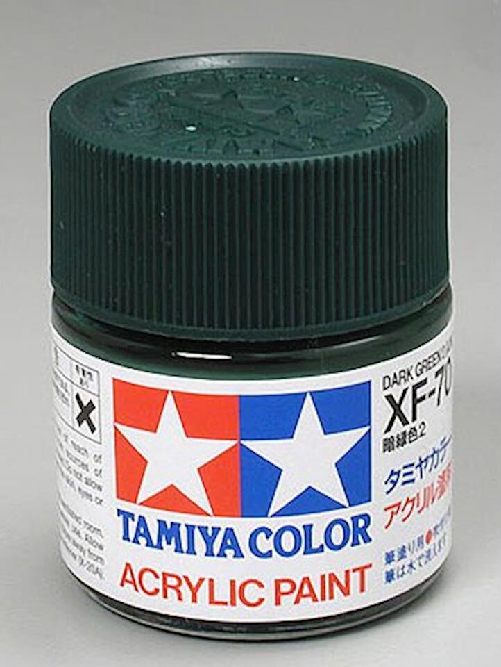 Tamiya XF-70 Flat Dark Green Acrylic Paint (23ml)