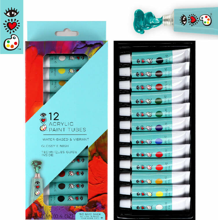 iHeartArt 12 Acrylic Paint Tubes