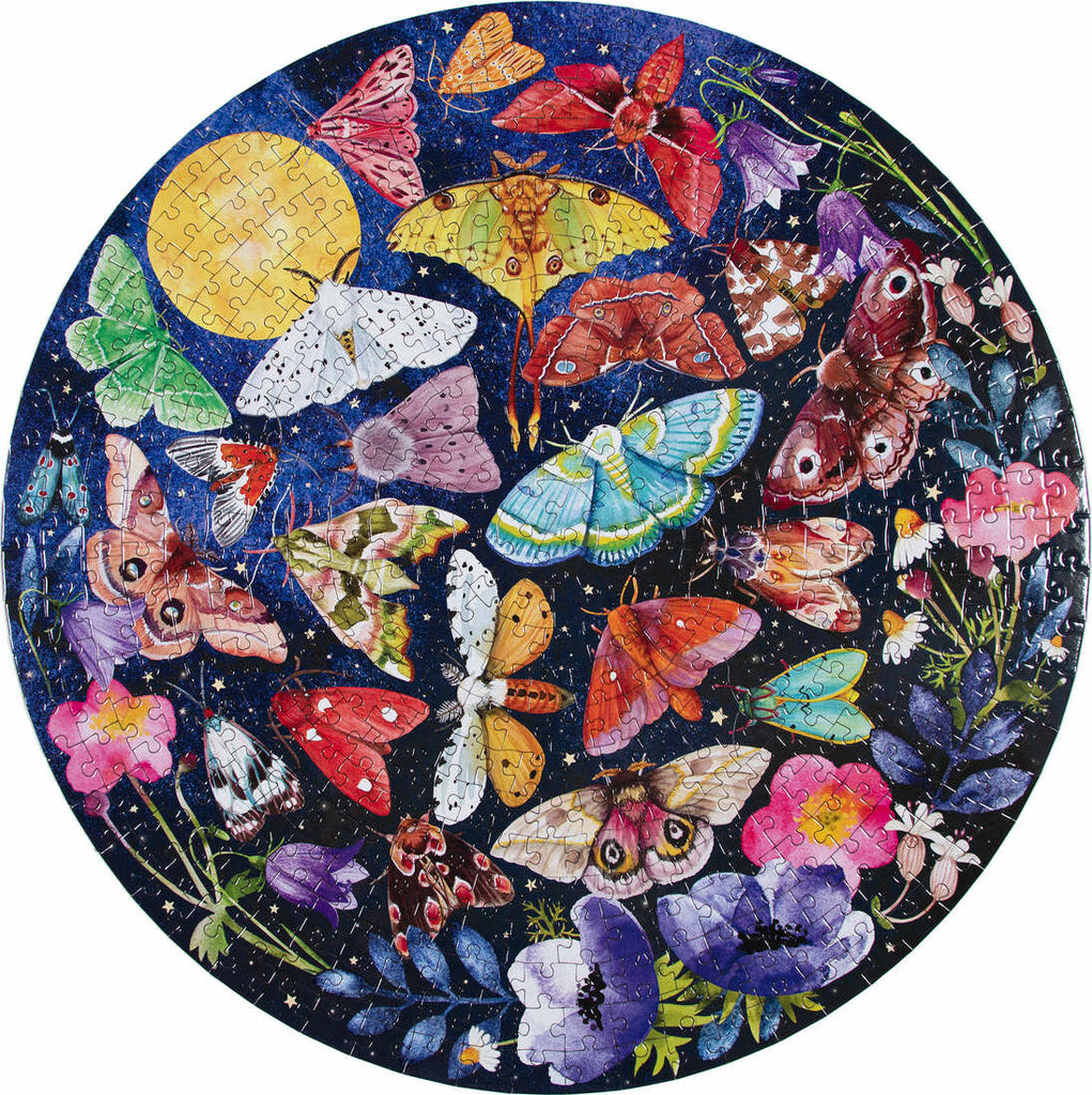 Moths 500 Piece Round Puzzle