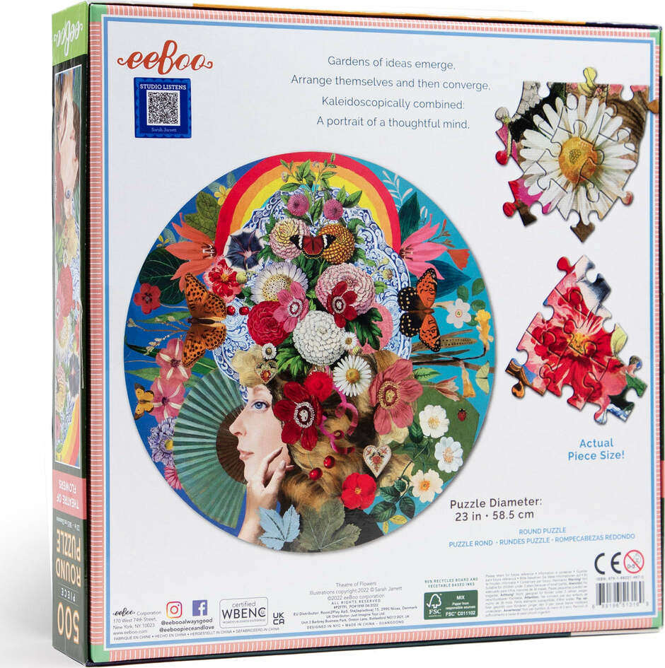 Theatre of Flowers 500 Piece Round Puzzle