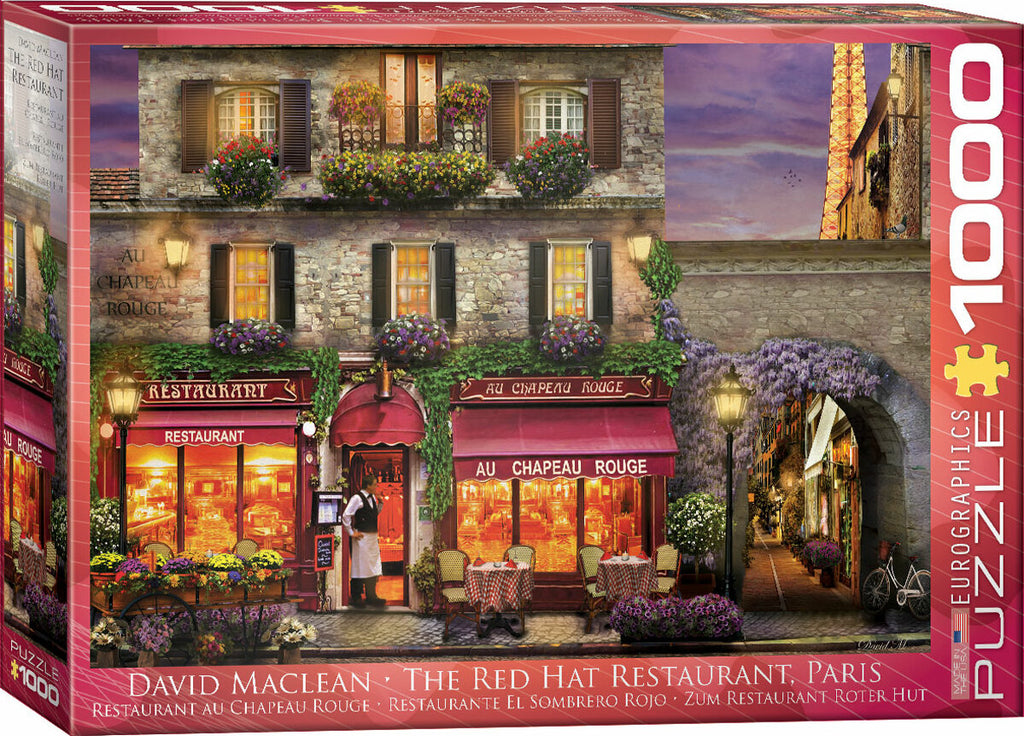The Red Hat Restaurant Paris By David Mc Lean 1000-piece Puzzle