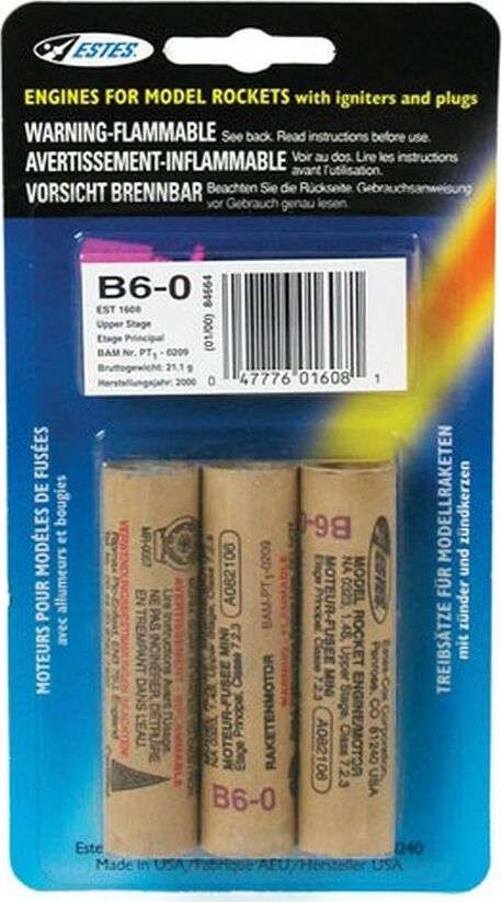 B6-0 Model Rocket Engines (3pk)