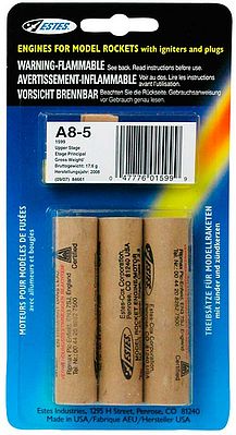 Estes 1599 A8-5 Model Rocket Engines 3 Pack