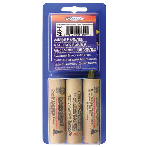 Estes 1600 A8-0 Model Rocket Engines 3 Pack