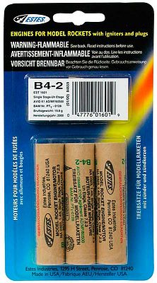 Estes 1601 B4-2 Model Rocket Engines 3 Pack