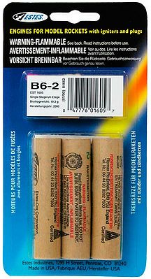 Estes 1605 B6-2 Model Rocket Engines 3 Pack