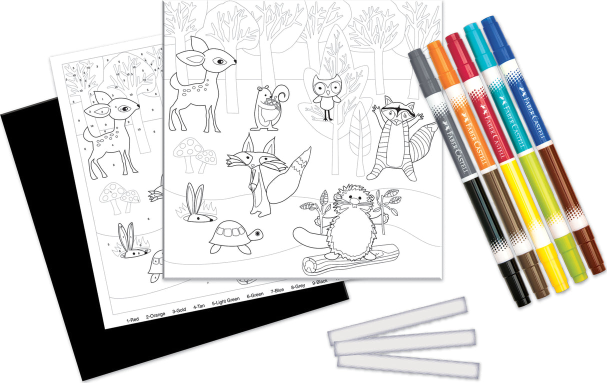 Color By Number Forest Friends