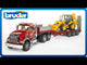 Bruder Mack Dump Truck with Trailer and Backhoe