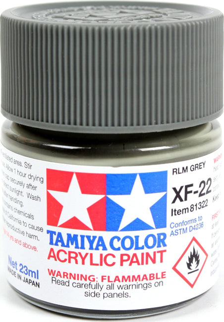 Acrylic XF-22 RLM Gray Paint, 23ml Bottle