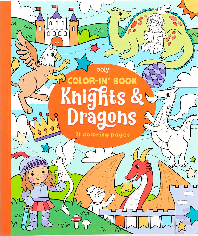 Knights  Dragons Color In Book