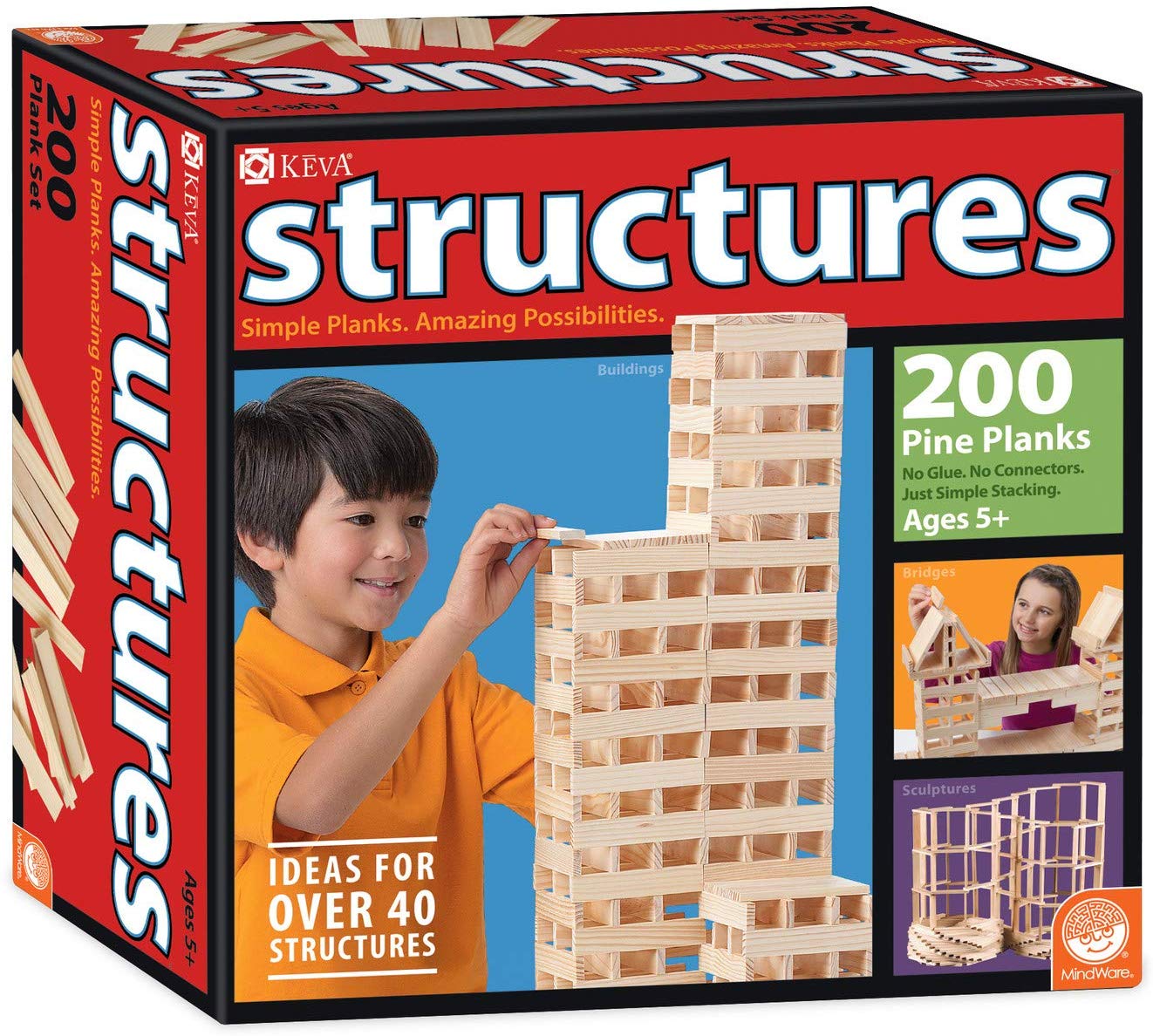 Keva Planks 200 piece Wooden Building Set