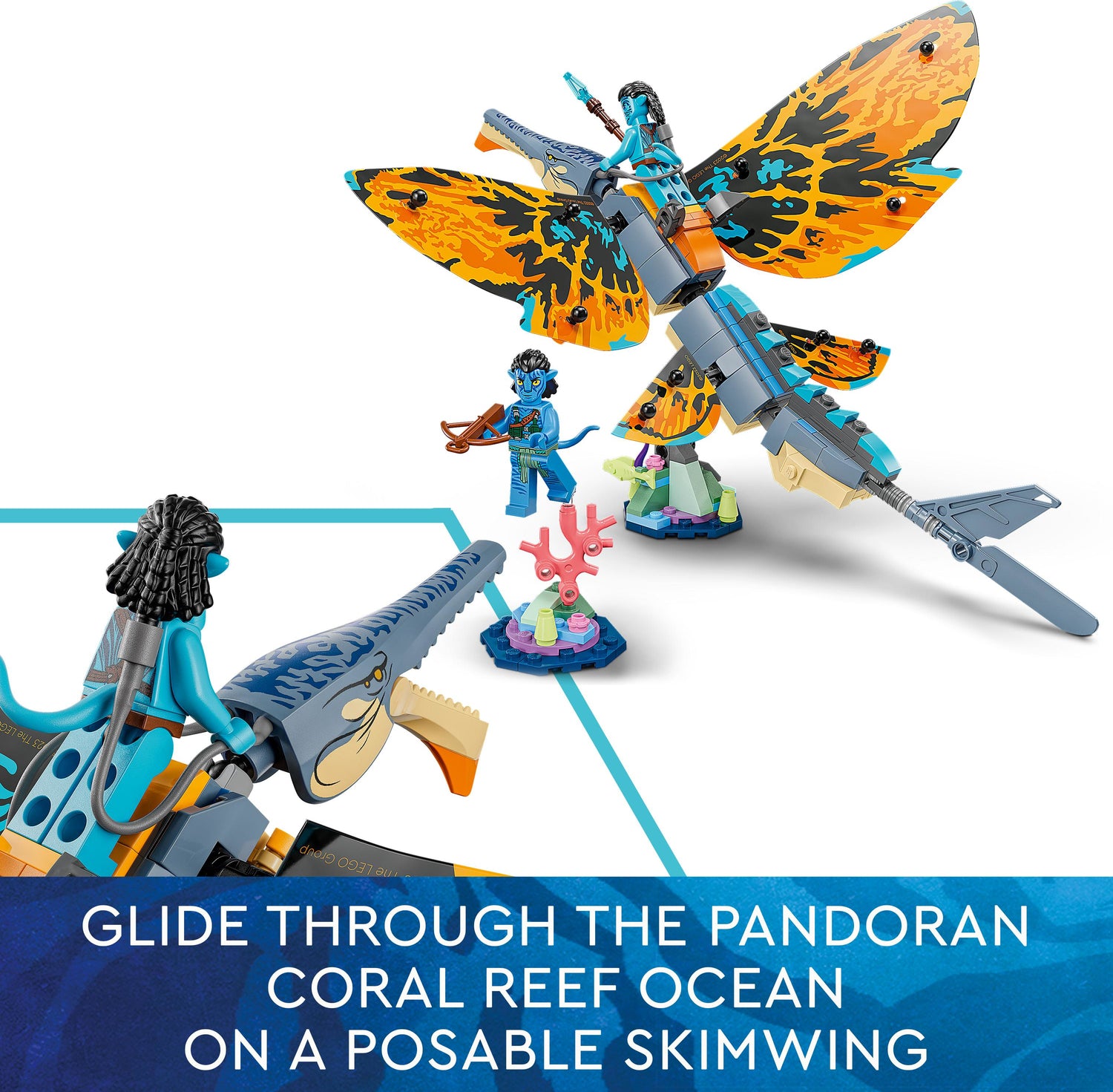 LEGO Avatar: The Way of Water Skimwing Adventure 75576 Collectible Set with  Toy Animal for Boys & Girls, Pandora Coral Reef Scene, Jake Sully and  Tonowari Minifigures