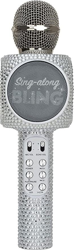 Party2-Go Karaoke Mic Disco Ball Combo Silver Bling