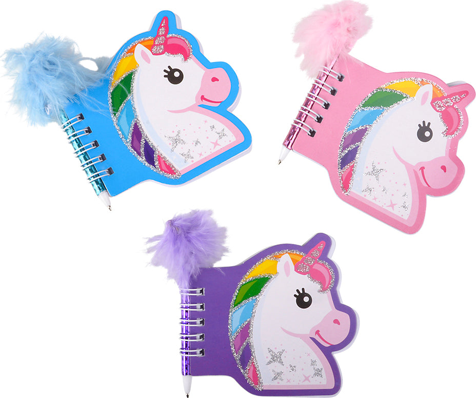 3.5" Unicorn Notebook With Feather Pen