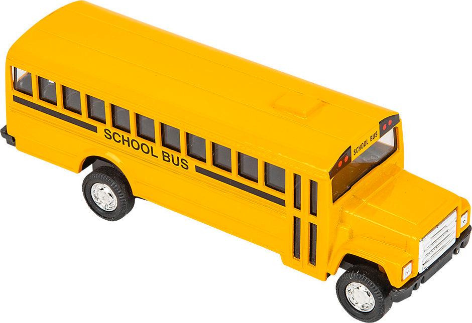 5" Die-cast Pull Back School Bus