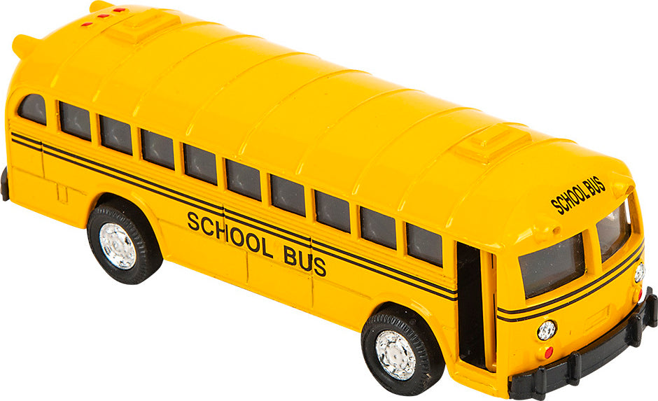 5" Die-cast Pull Back Classic School Bus 12/ Display