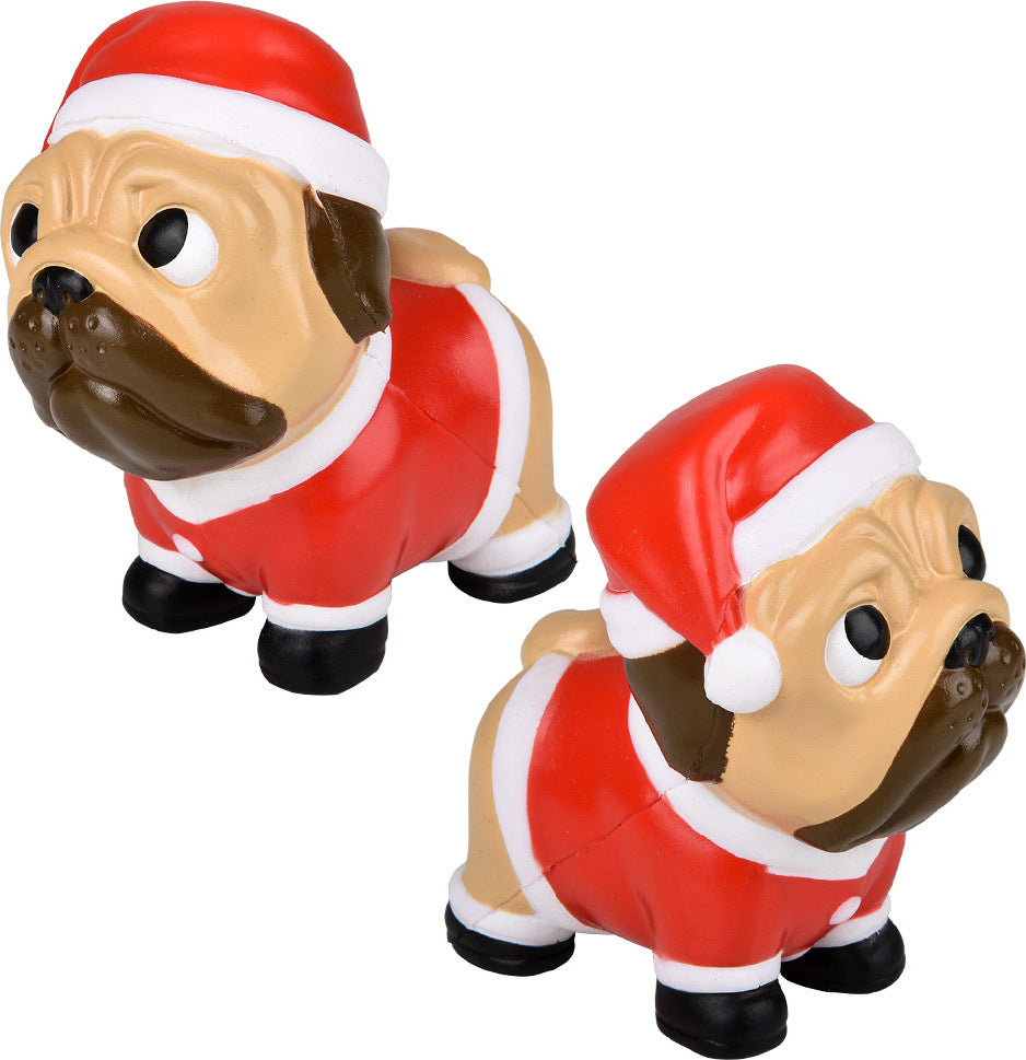 4" Christmas Squish Pug