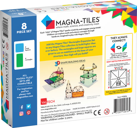 Magna-Tiles Rectangles 8 Piece Expansion Set